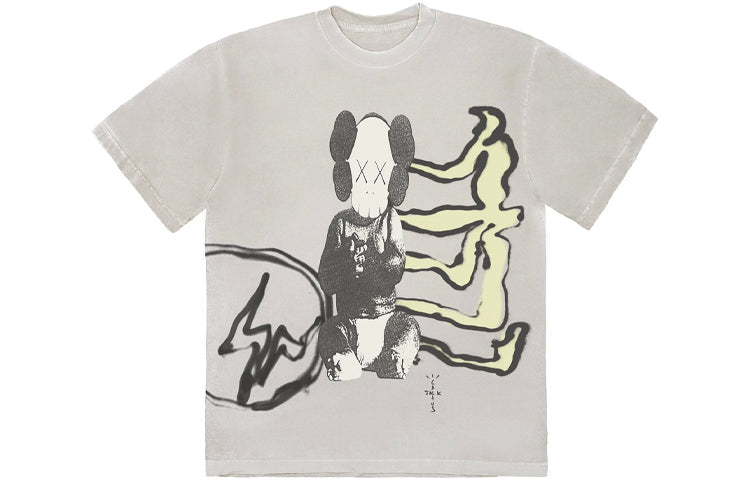 Travis Scott Cactus Jack x KAWS x Fragment Design Aged Yellow T-Shirt, White