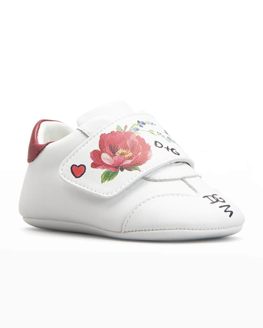 Sneakers Prewalker Logo Rose-Print for girls, for newborns-9M Dolce&Gabbana