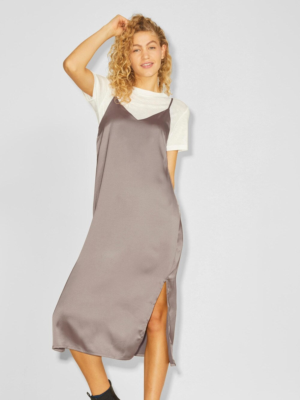 Summer dress JJXX Cleo, light brown