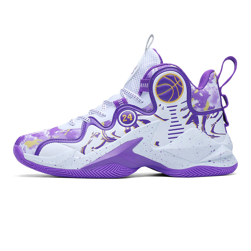 Basketball Shoes Unisex High-Top Gqwe, White/Purple