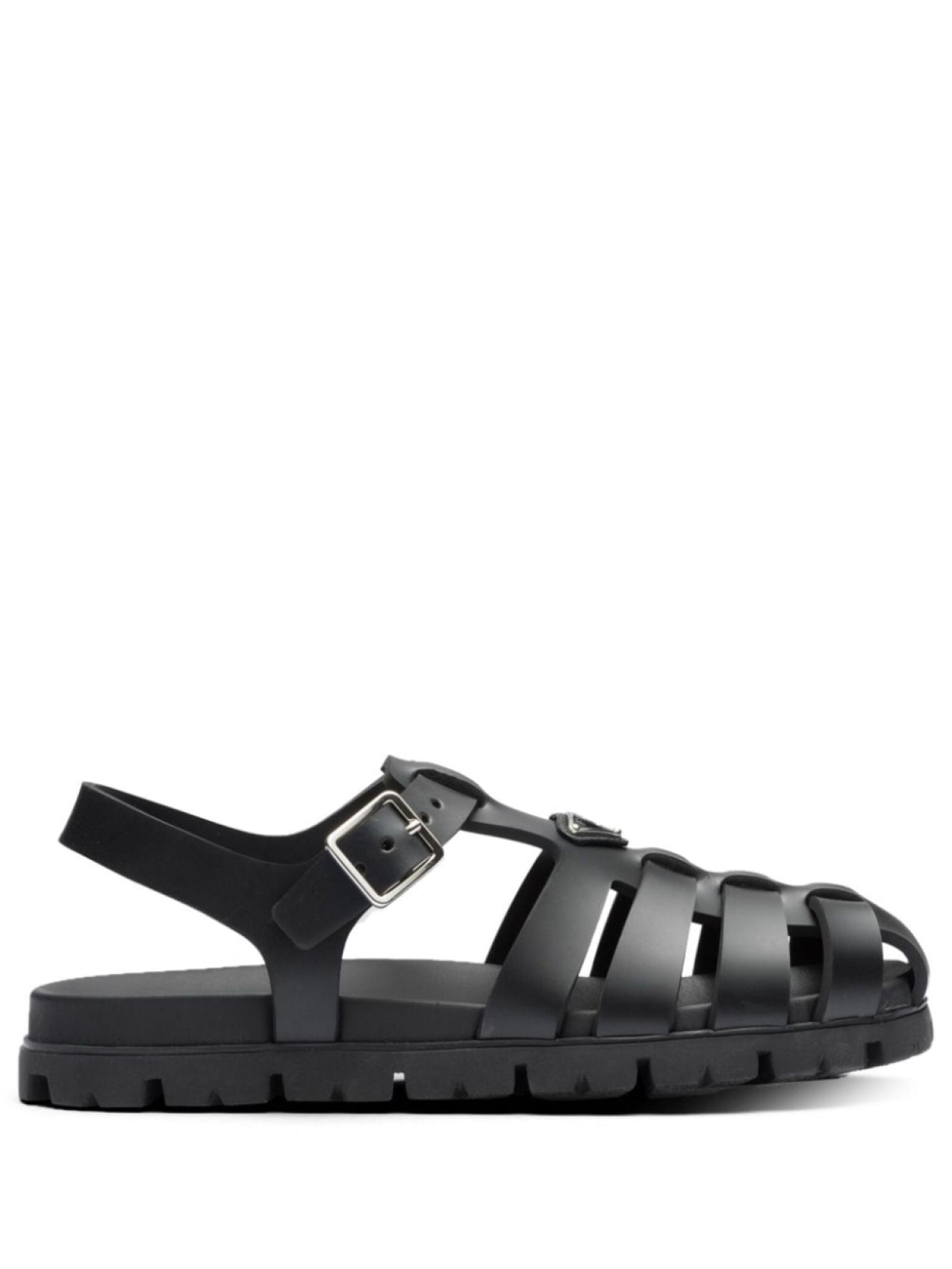 Prada Logo Sandals Black