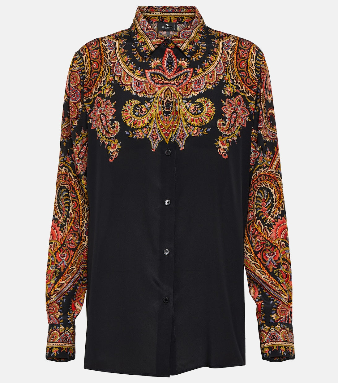 Silk blouse with floral print ETRO, black