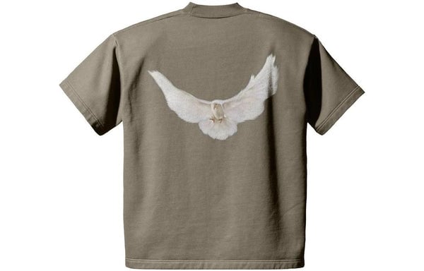 تي شيرت YEEZY Gap Dove Padded Heavy Fleece Tee باللون البيج، البيج