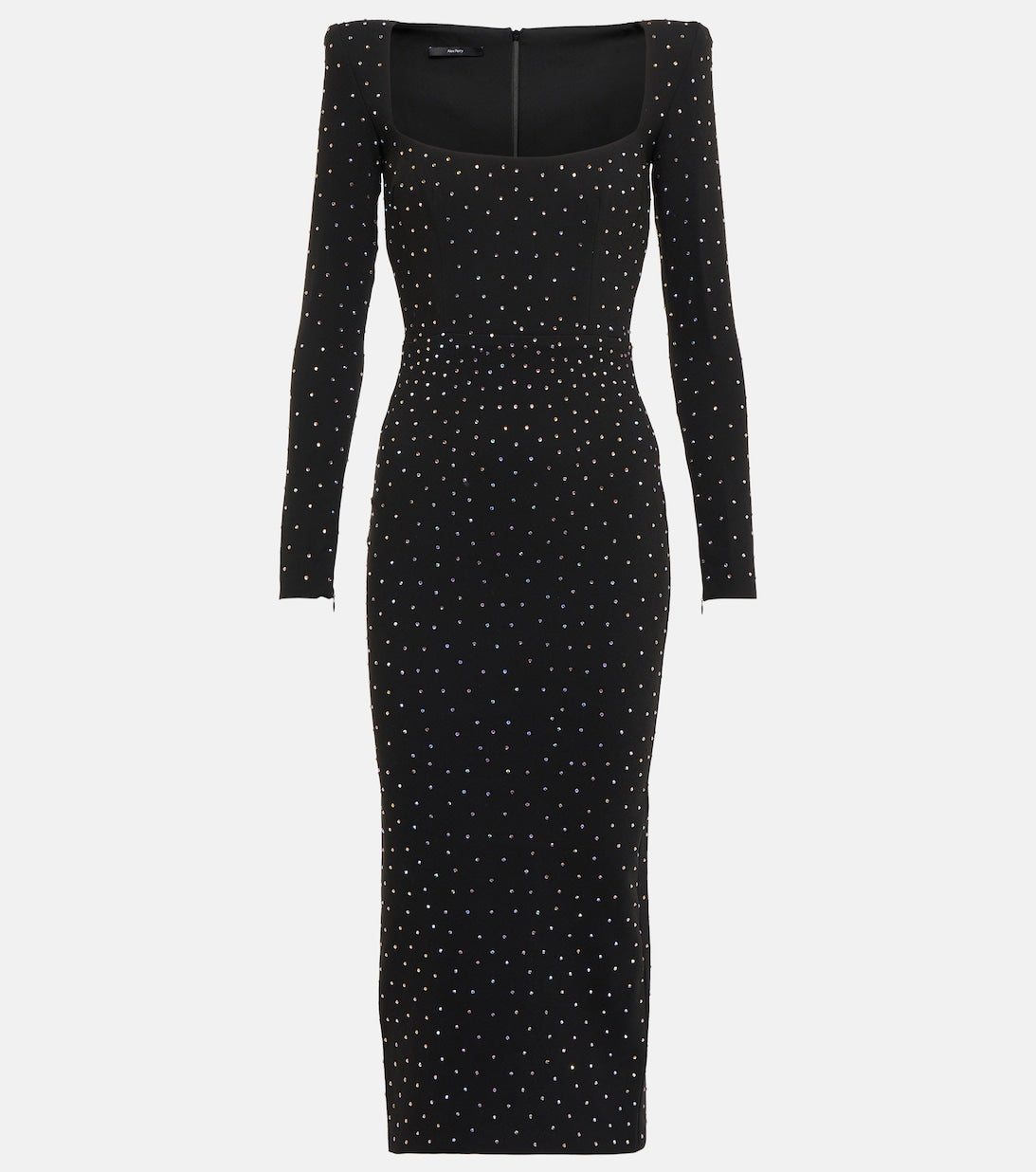 Tiernan crepe midi dress with ALEX PERRY embellishment, black