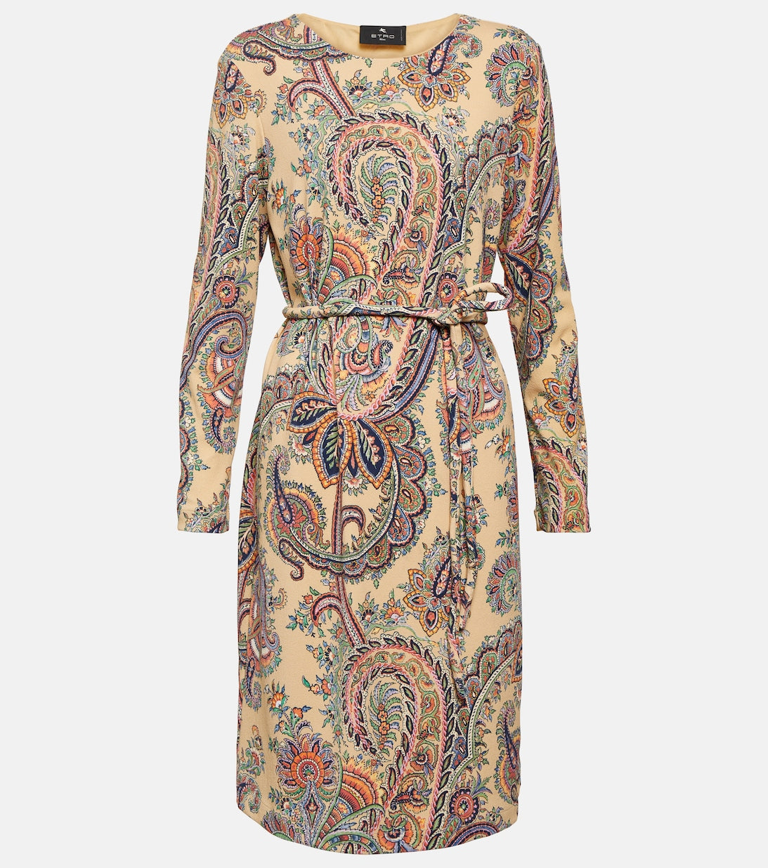 Paisley mini dress with belt ETRO, multicolor