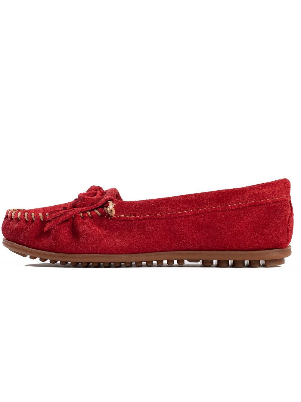 Minnetonka Kilty moccasins, red