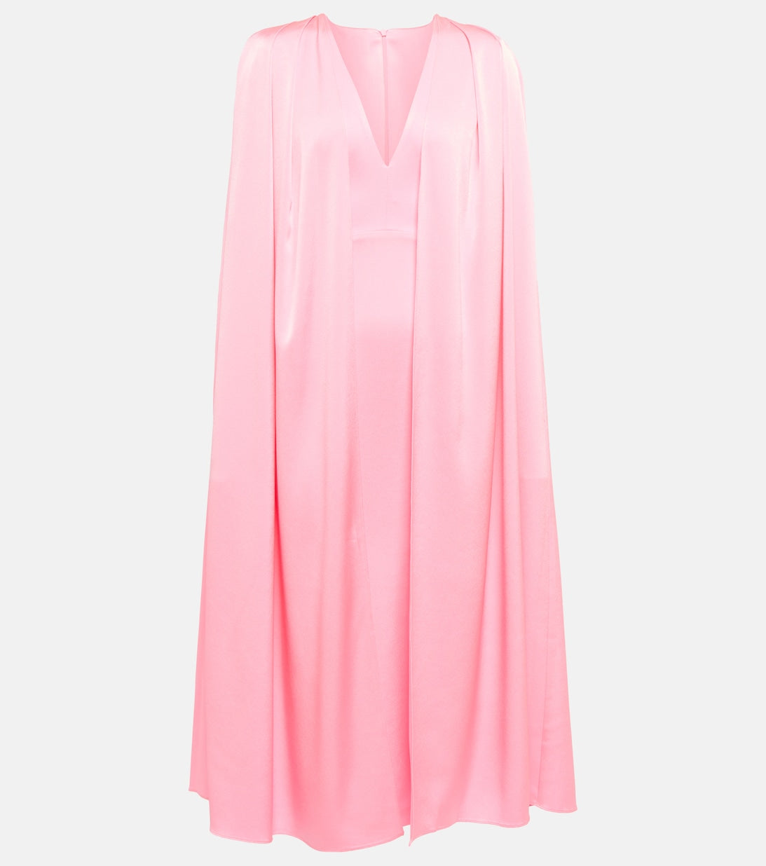 ALEX PERRY crepe cape midi dress, pink