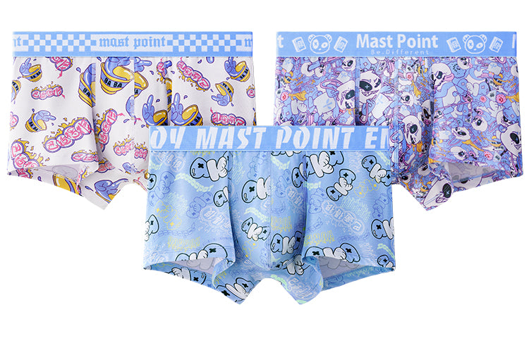 Mai Zuo Mast Point Men's Briefs MAST POINT, 3 Stripes (Panda in a Hot Pot)