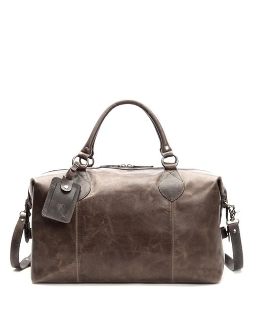 Logan Overnight Frye Leather Duffel Bag, Gray