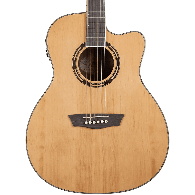 Acoustic guitar Washburn Apprentice AG70CEK Grand Auditorium Acoustic Electric Guitar with Hardshell Case, Natural