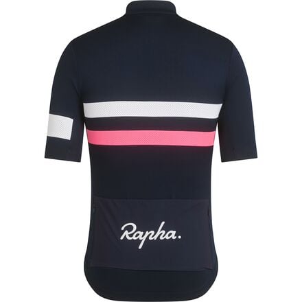 Brevet Jersey men's Rapha, color Dark Navy/High-Vis Pink/White