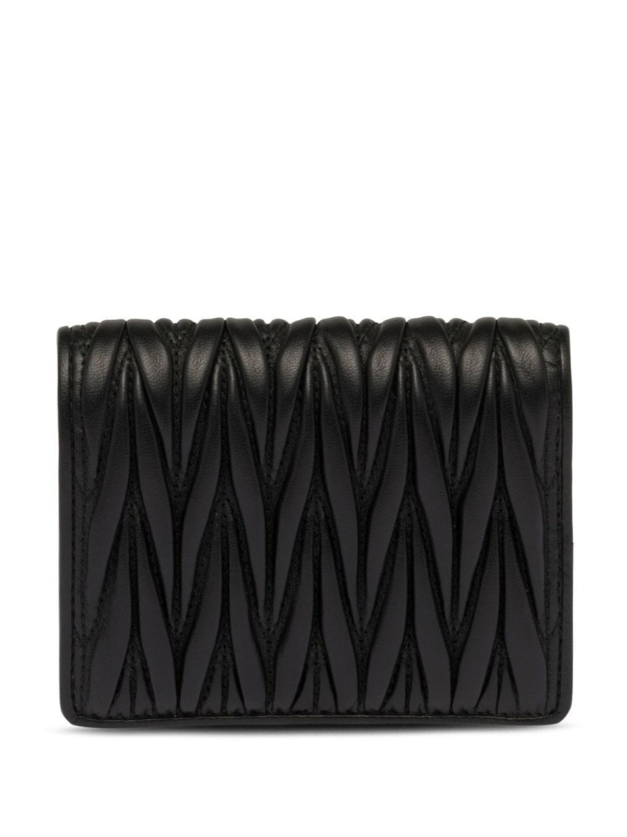 Miu Miu Quilted Logo Wallet Black