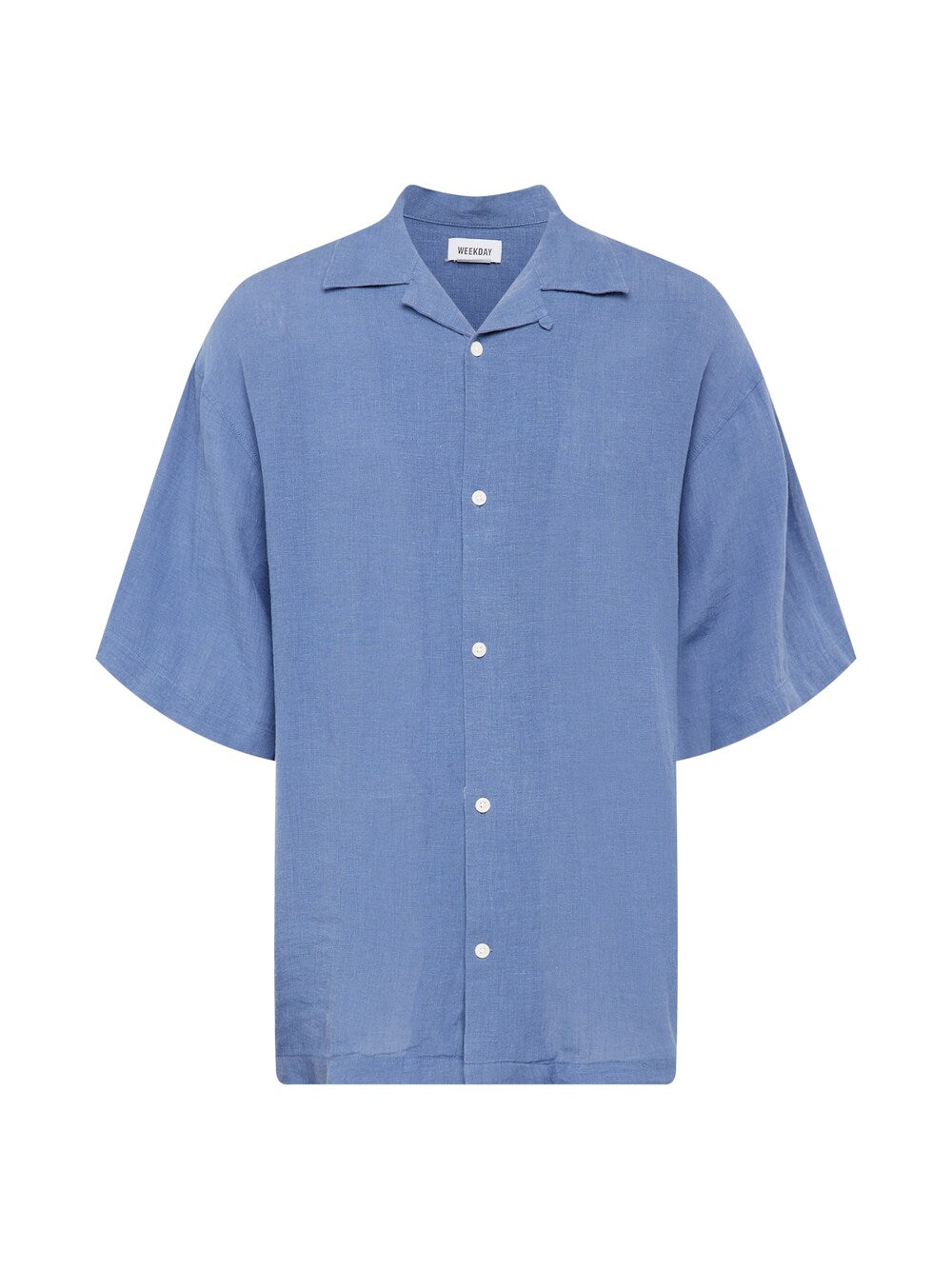 Weekday Comfortable Button-Up Shirt, Smoke Blue