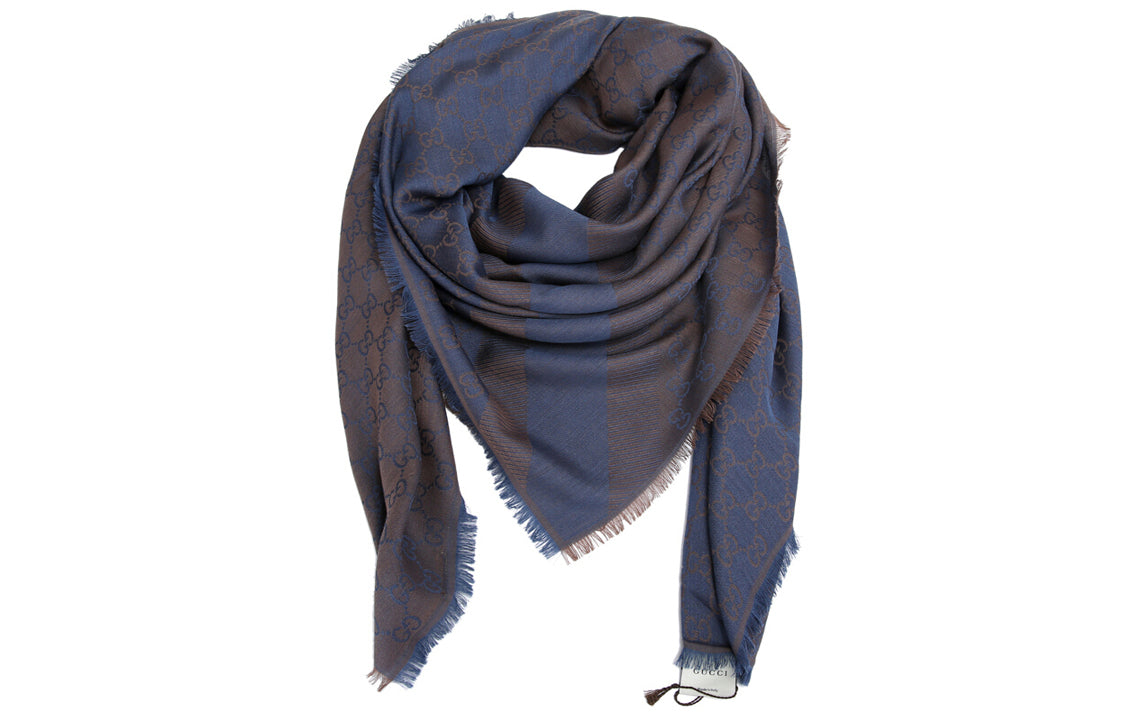 Knitted scarf Gucci women's, gray / blue