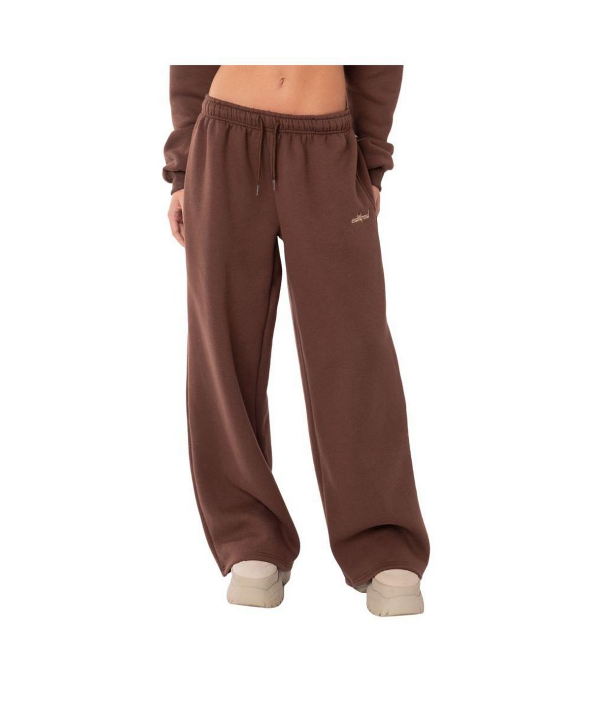 Women's Low Rise Wide Leg Graphic Sweatpants Edikted ,  brown