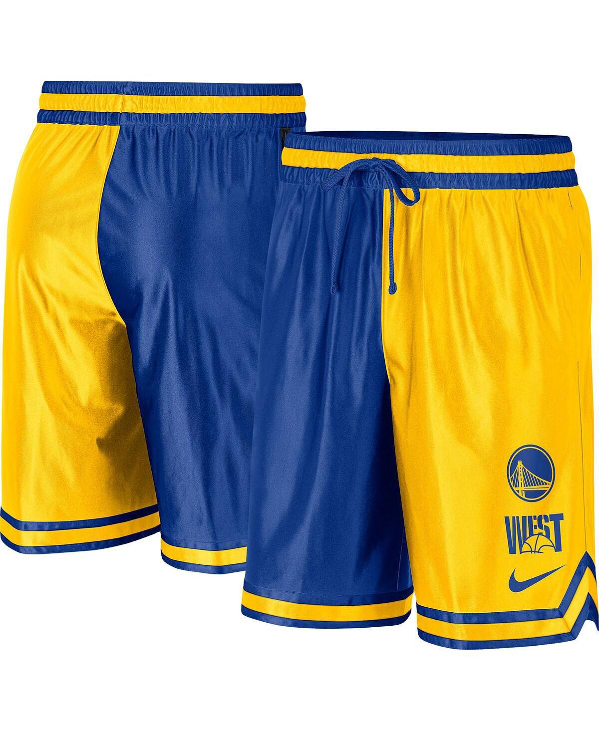 Royal Golden State Warriors Men's Gold Courtside Versus Force Split DNA Sports Shorts