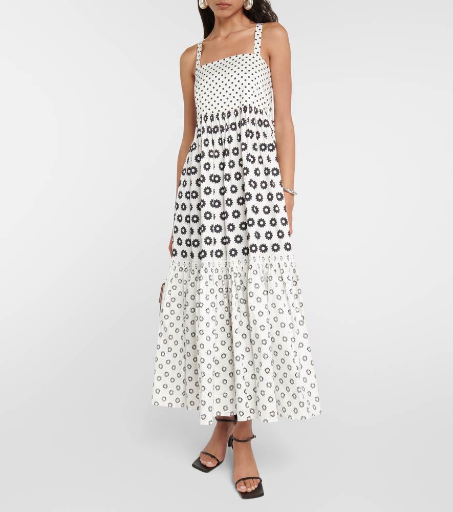 Cotton blend midi dress with TORY BURCH print, multicolor