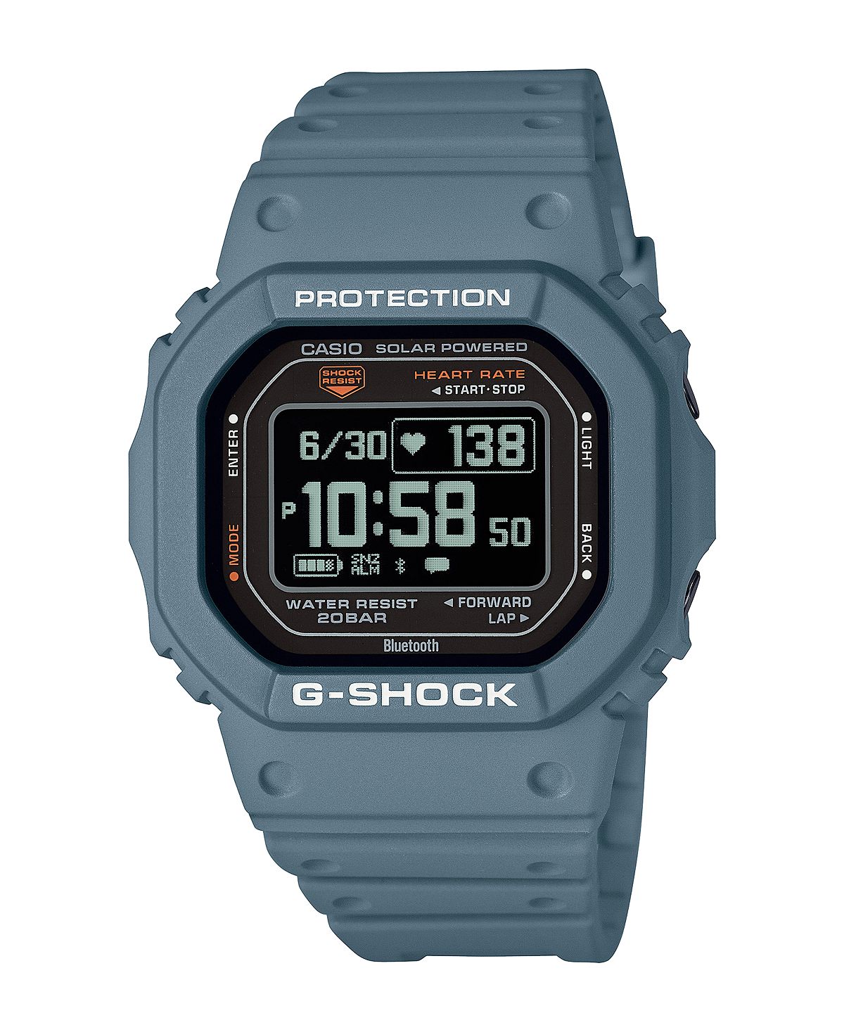 Men's Blue Plastic Digital Watch 44.5mm DWH5600-2 G-Shock