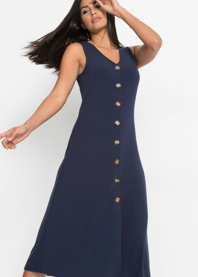 Summer dress with buttons Bodyflirt, blue