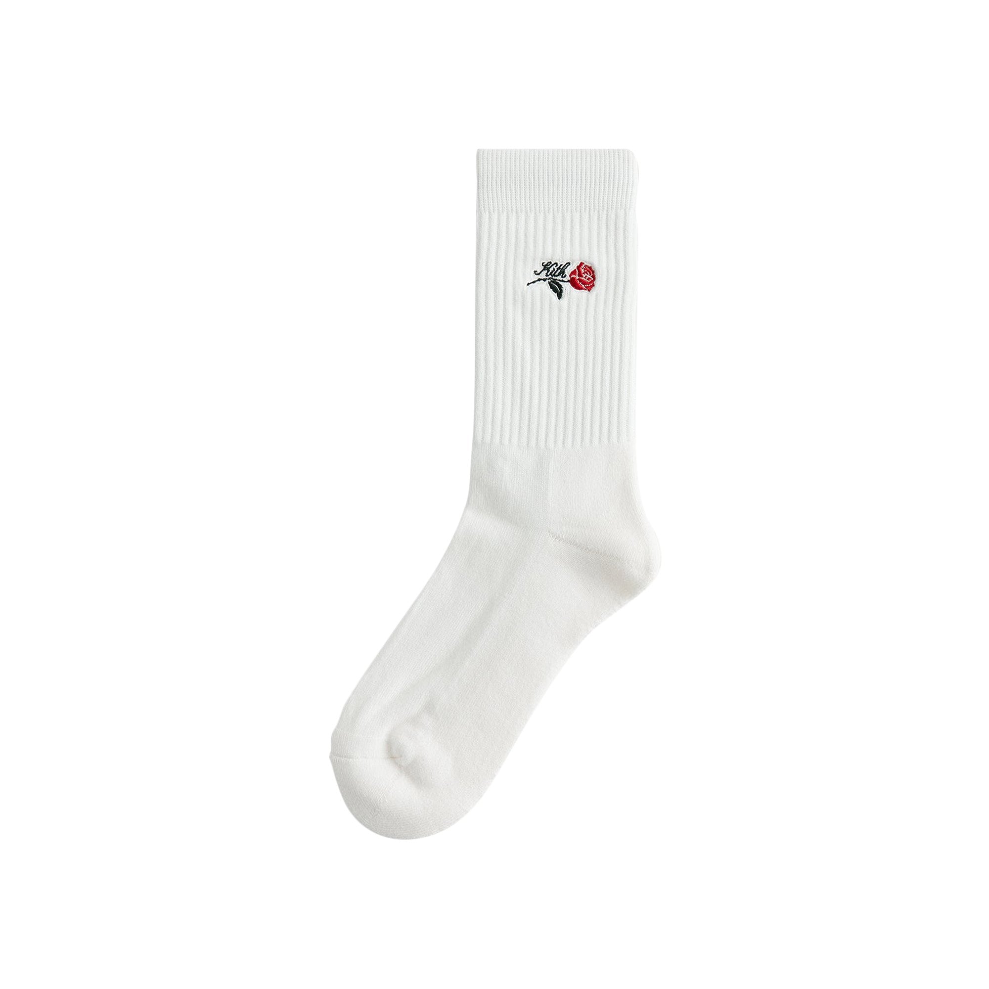 Kith Crew Rose Embroidered Socks, Silk