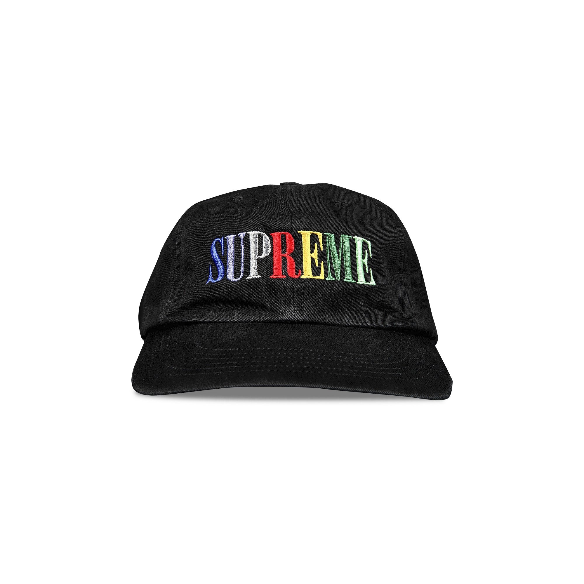 شعار Supreme متعدد الألوان مكون من 6 ألواح باللون الأسود