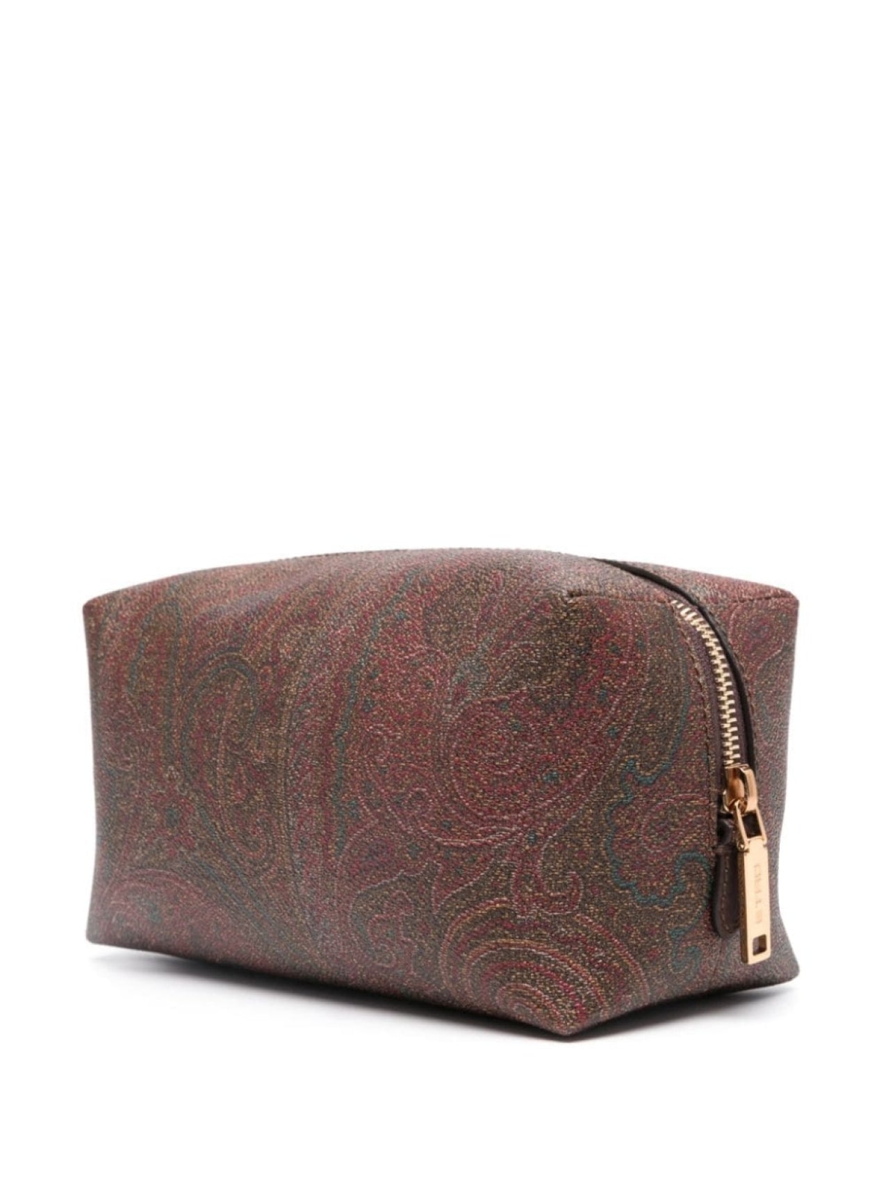 ETRO zipped toiletry bag with Pegaso embroidery, brown