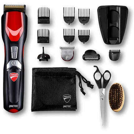 Ducati By Gk 818 Race Trimmer and Beard Trimmer 16 in 1 for Face and Body with Extra Large Titanium Coated Blades Mini Body Shaver Precision Trimmer , Imetec