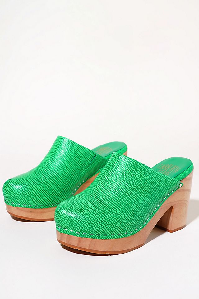 Charlotte Stone Marlo Heeled Clog, Lime