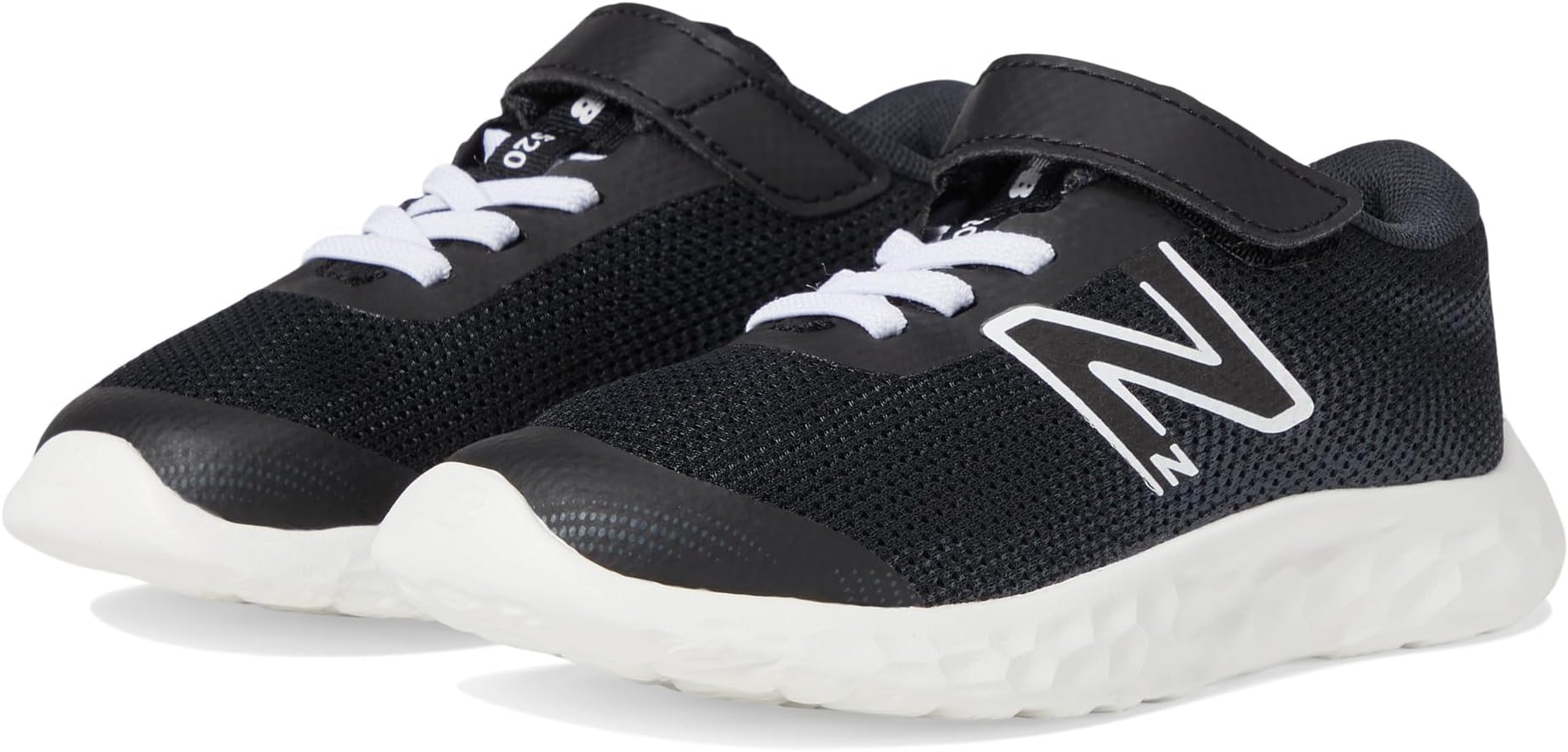 حذاء رياضي 520v8 Bungee Lace من New Balance، أسود/أبيض