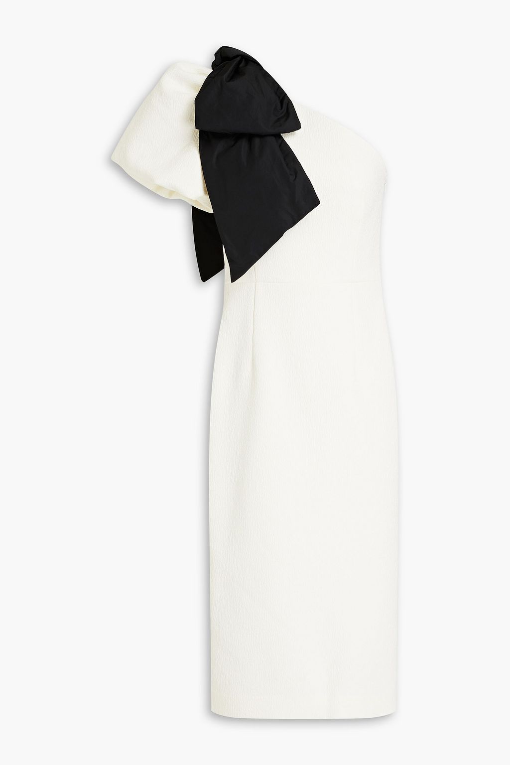 Monique one-shoulder midi dress with bow REBECCA VALLANCE, ivory