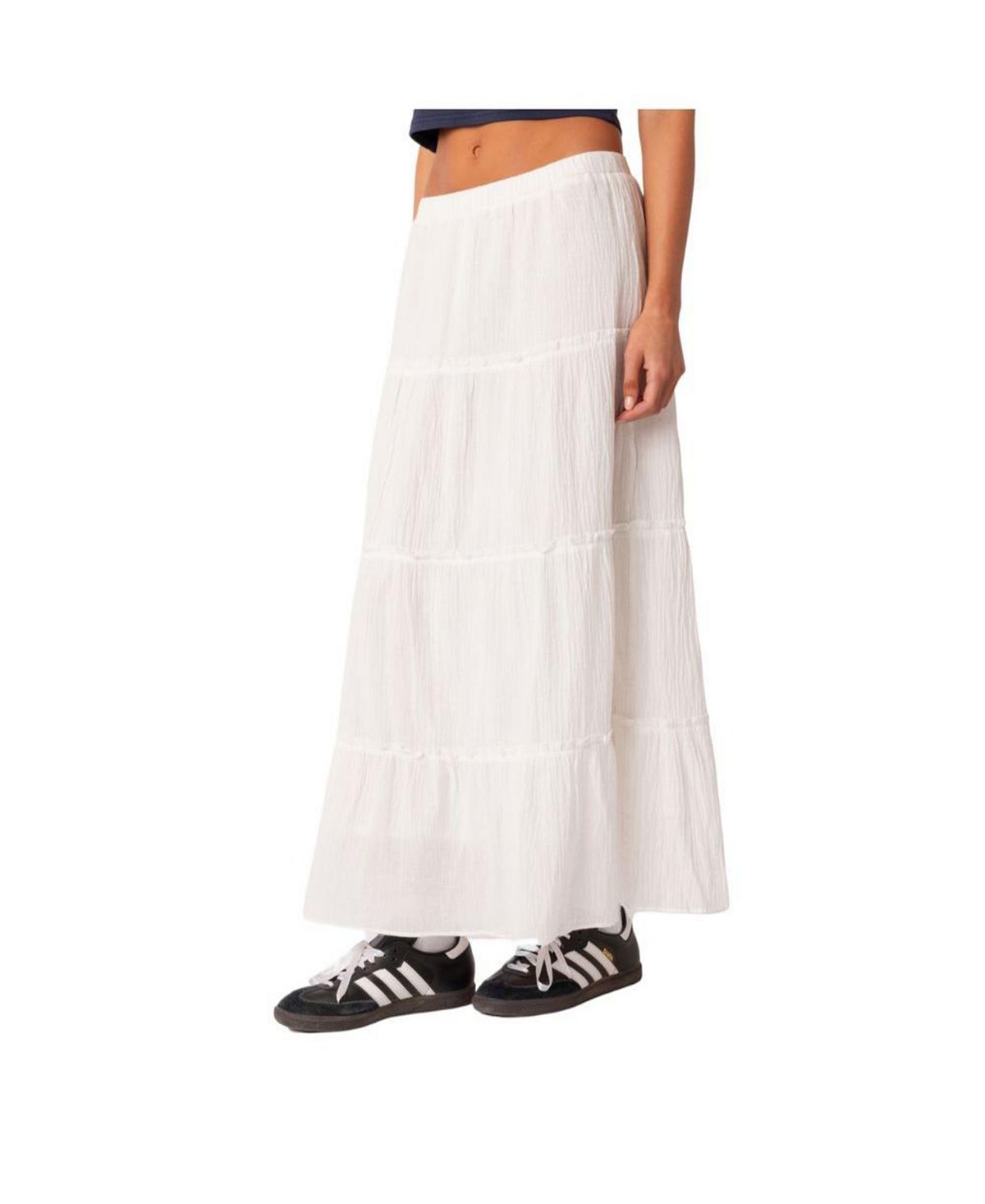 Charlotte Edited Women's Tiered Maxi Skirt, White