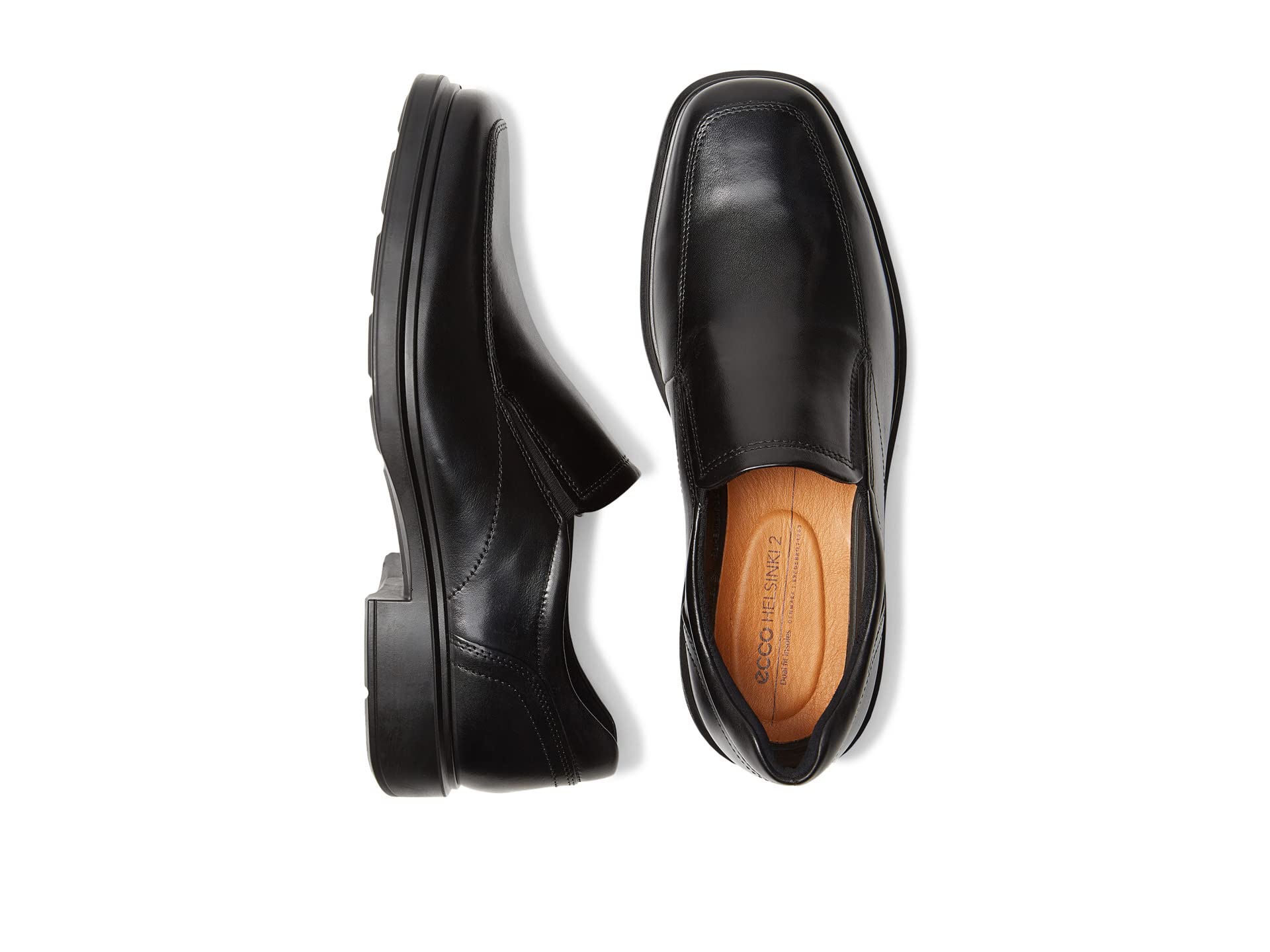 حذاء ECCO Helsinki 2.0 Apron Toe Slip-On Loafers باللون الأسود