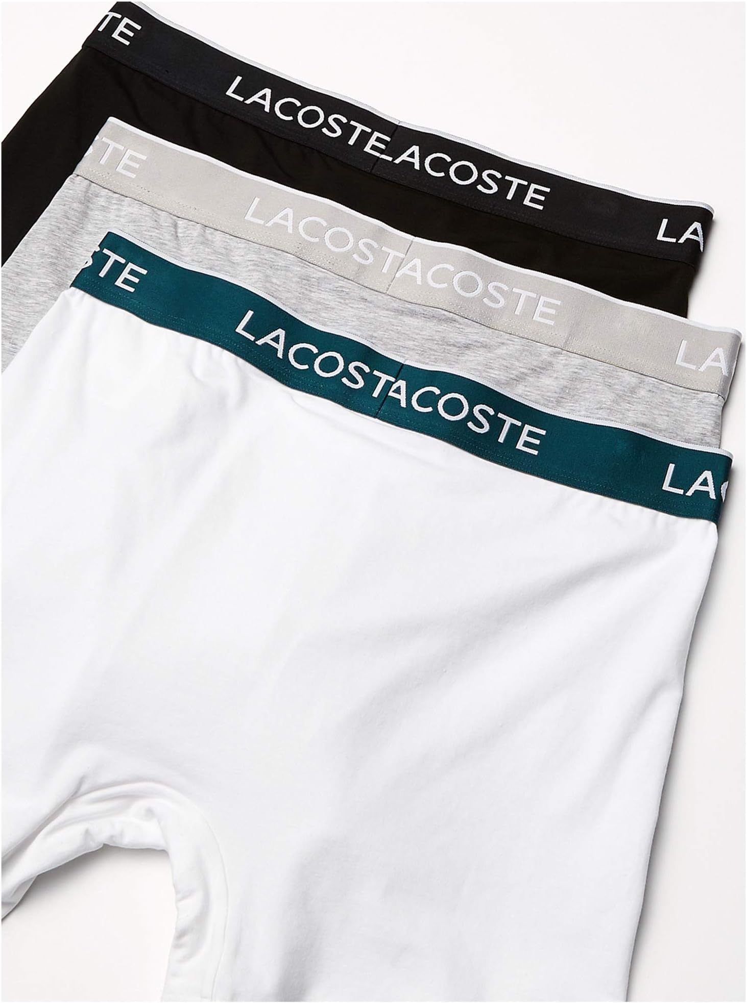 Casual classic boxer briefs, 3 pcs. Lacoste, Black/White/Silver Chine