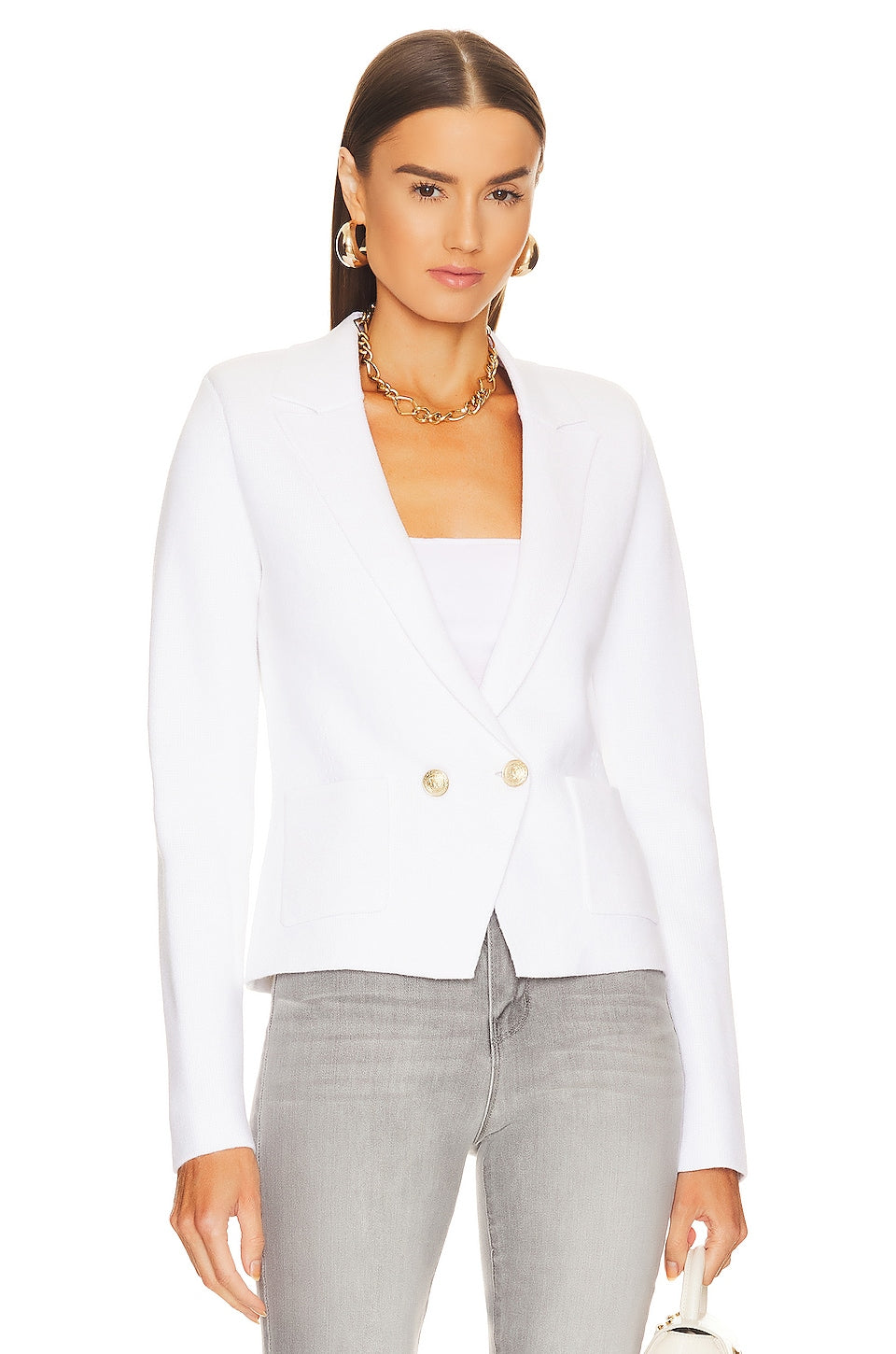 Blazer L'AGENCE Sofia Knit, white