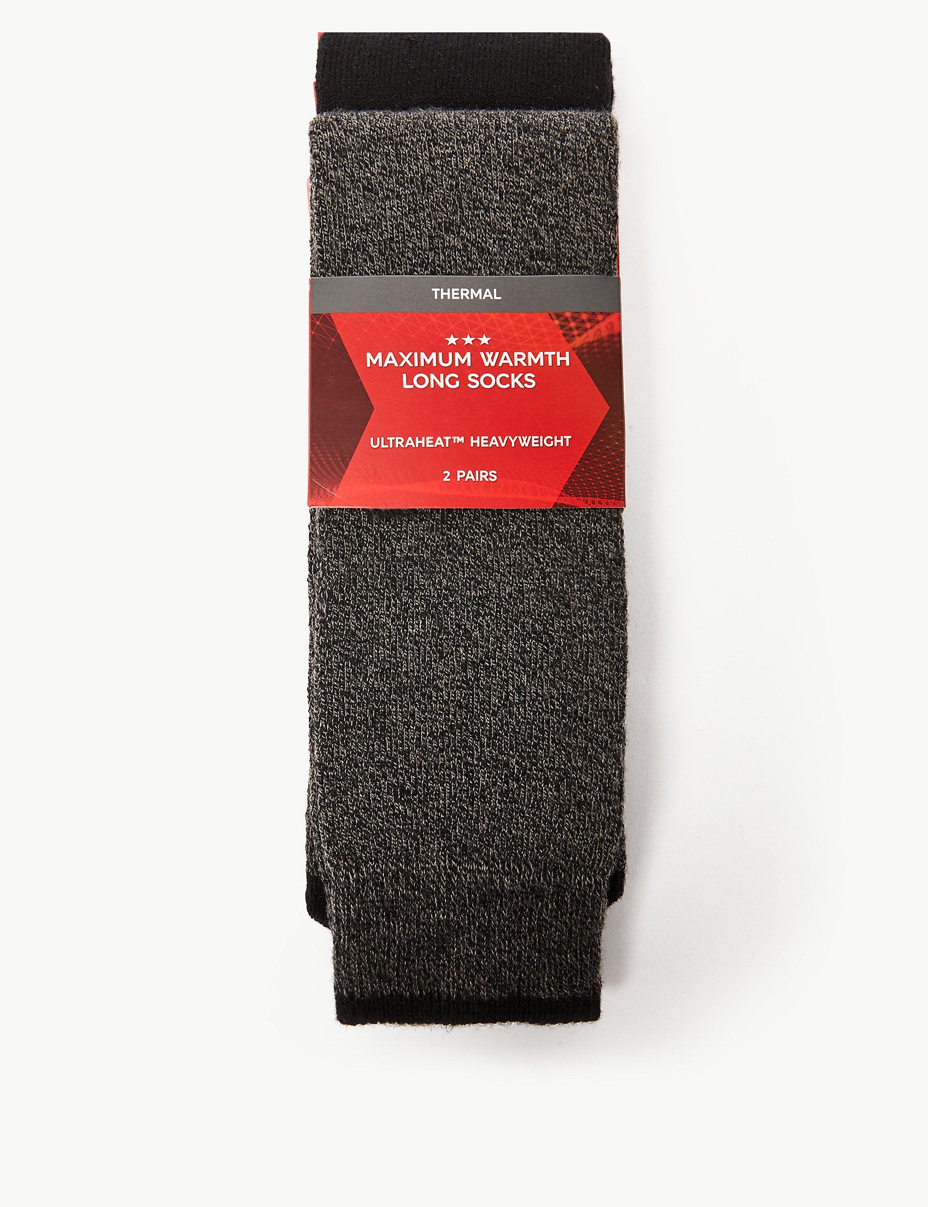 2 pairs of Heatgen thermal socks with maximum warmth Marks & Spencer, gray mix