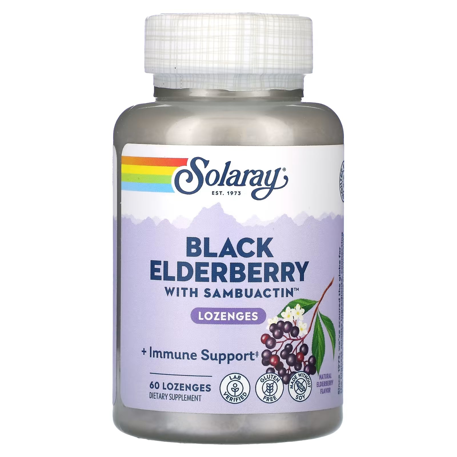 Black elderberry Solaray with sambuactin, 60 lozenges