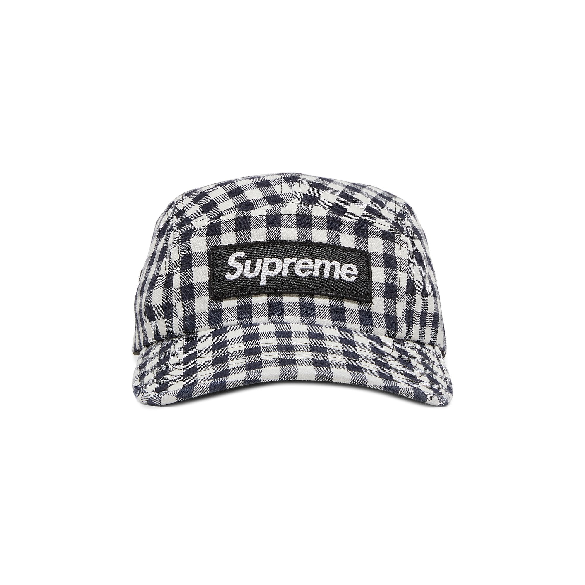 Supreme Gingham Camp Cap, Black