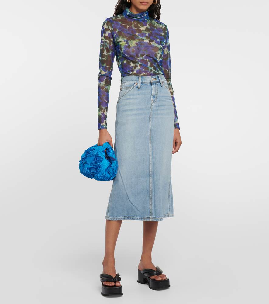 Denim midi skirt Low Rider RE/DONE, blue