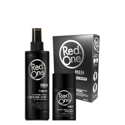 Redone Fiber Dark Brown 12 g and fixing hair filler spray