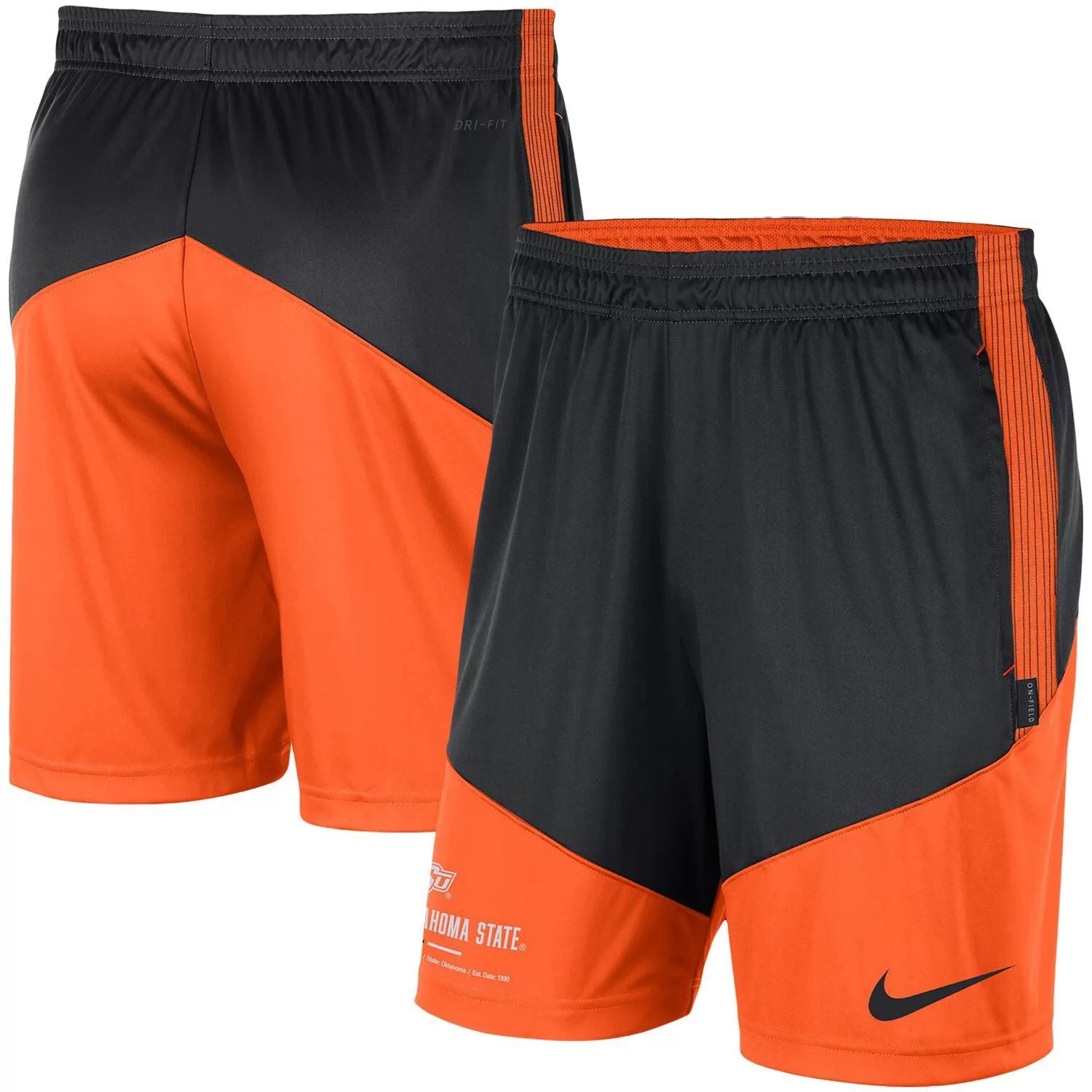 Oklahoma State Cowboys Team Performance Nike Men's Black/Orange Jersey Shorts