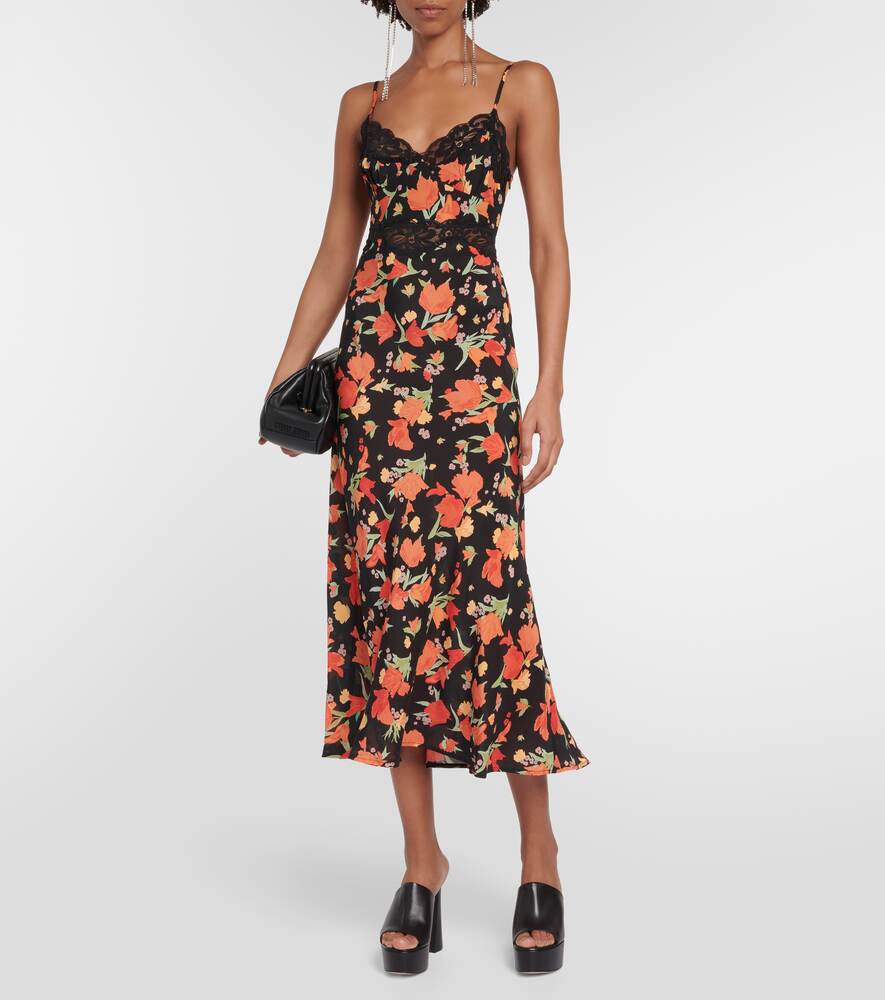 Amora midi dress with floral print RIXO, multicolor