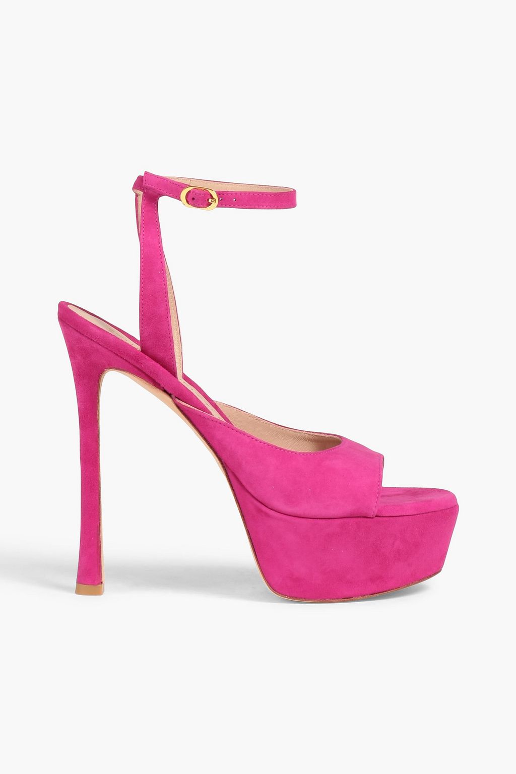 Tia Hollywood STUART WEITZMAN suede platform sandals, fuchsia