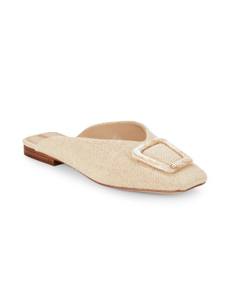 Sam Edelman Lin Woven Flat Mules in Natural