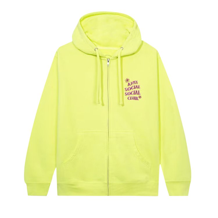 Anti Social Social Club Coral Crush Zip Up 'Yellow' Hoodie, Yellow