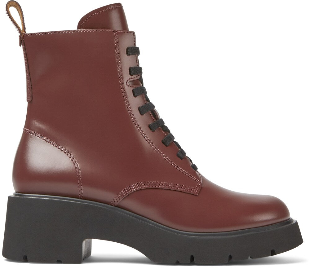 Camper Milah lace-up ankle boots, burgundy