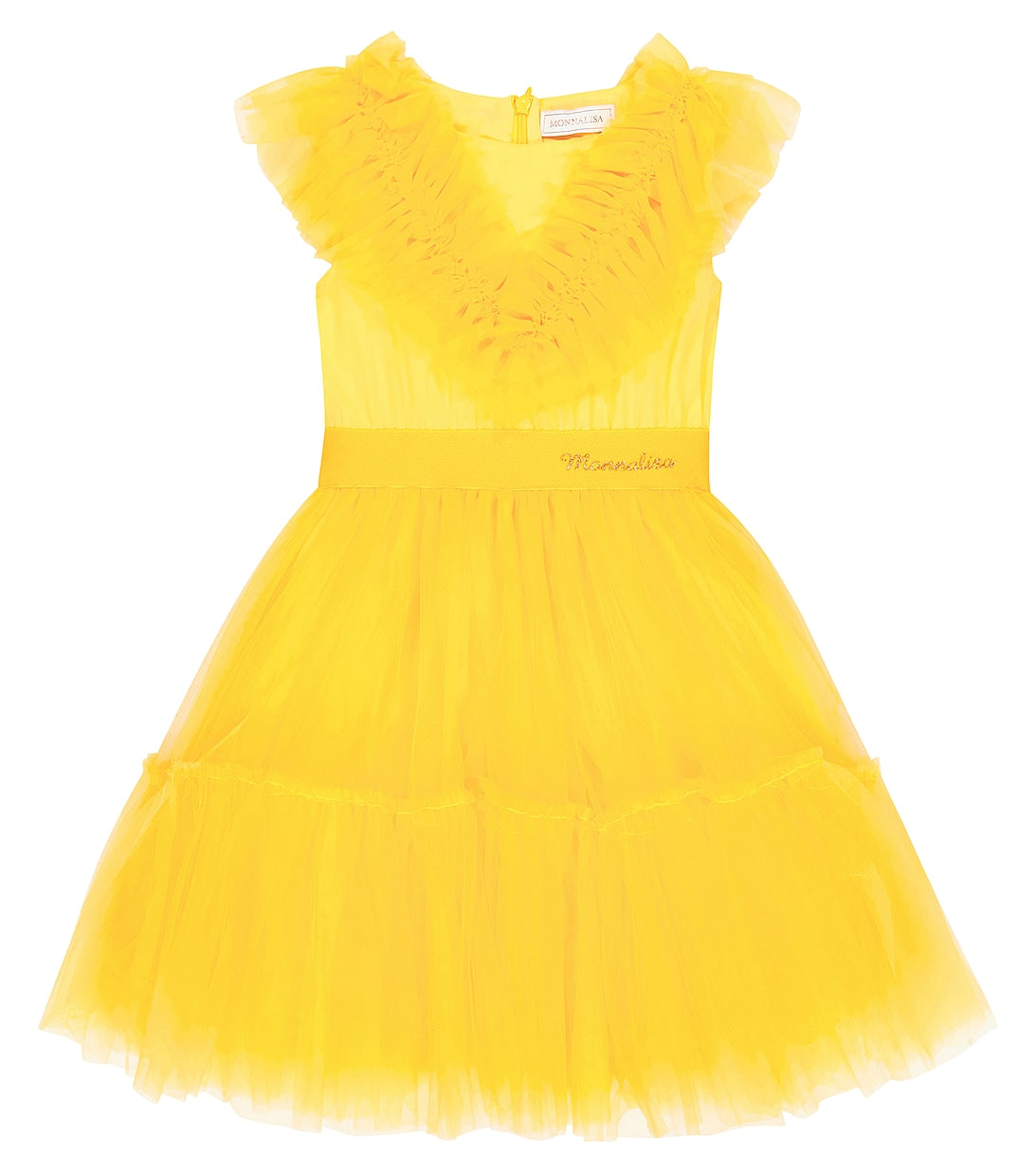 Monnalisa tulle dress, yellow