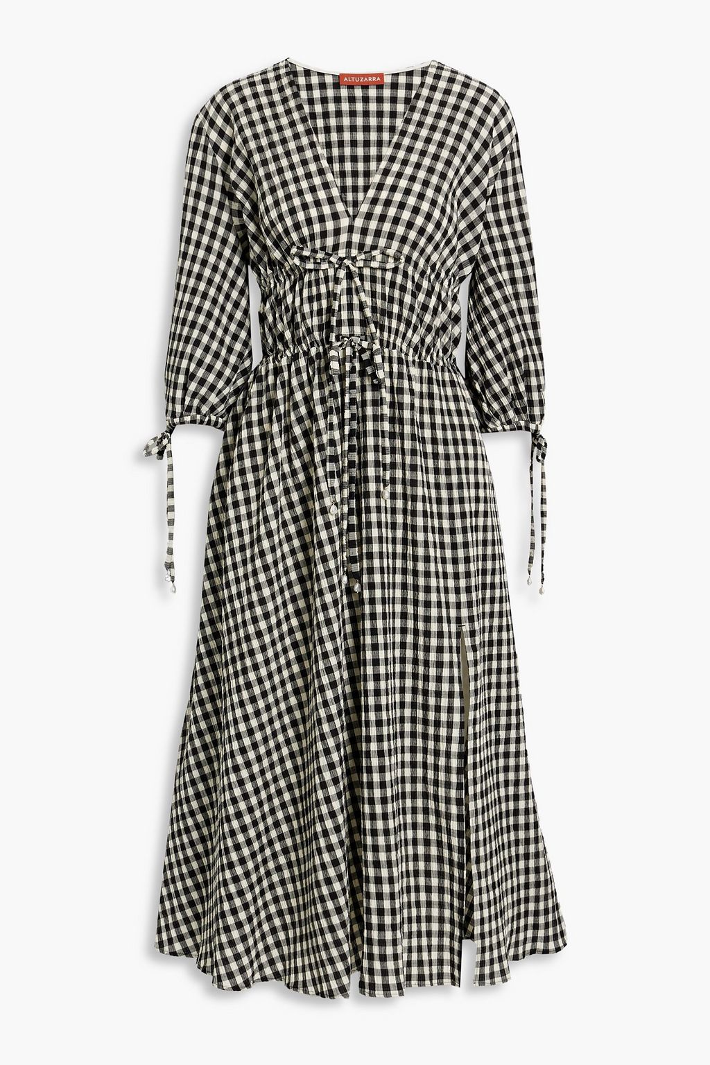 Dorine gingham seersucker midi dress ALTUZARRA, black