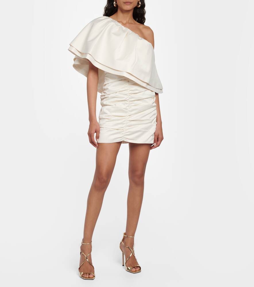 ROTATE BIRGER CHRISTENSEN ruched twill mini dress, neutral