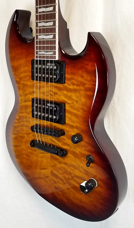 جيتار كهربائي ESP LTD VIPER-256 جيتار كهربائي، الجزء العلوي من خشب القيقب المبطن، بني داكن Sunburst 2022