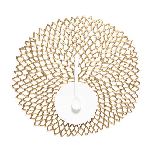 Dahlia Chilewich Pressed Vinyl Round Placemat, Gold